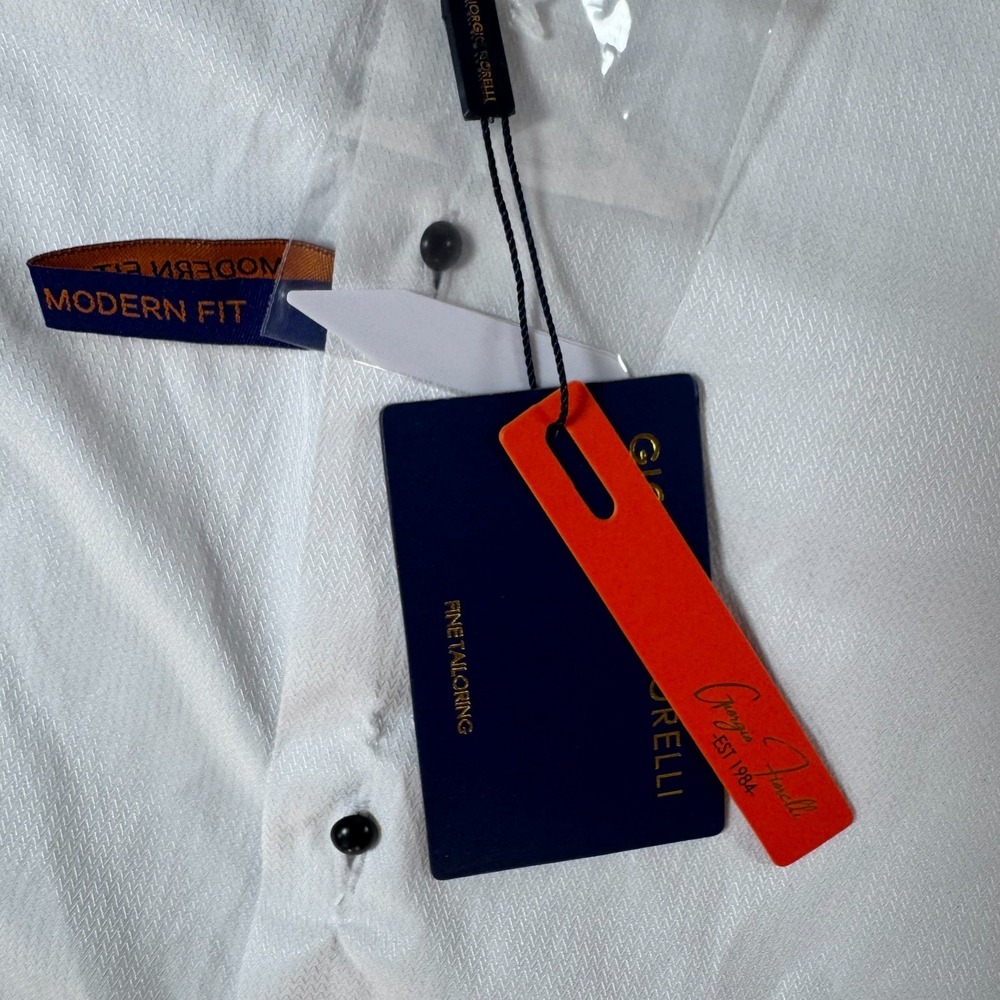 Giorgio Fiorelli White Dress Shirt (Classic tux-shirt). 16.5, 34/35. NEW - Picture 5 of 10